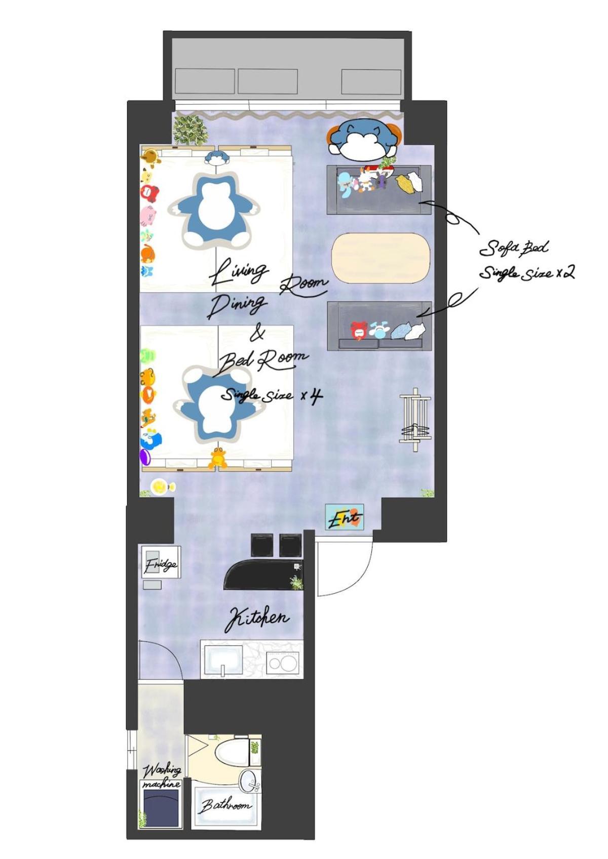 Apartemen Akihabara Area! Direct To Shibuya, Narita, Haneda *